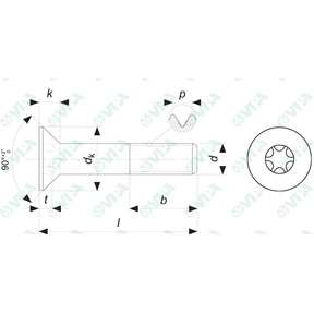 DIN 7991 sim, ISO 14581, UNI 5933 sim hexalobular socket countersunk head screws