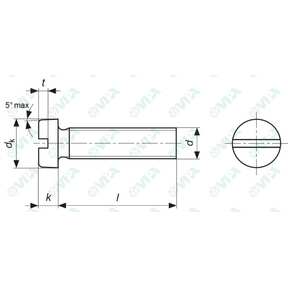 DIN 84, ISO 1207, UNI 6107 slotted pan head screws