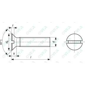 DIN 963, ISO 2009, UNI 6109 slotted countersunk flat head screws