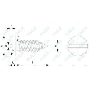 DIN 7971, ISO 1481, UNI 6951 vis à tôle tête cylindrique large fendue