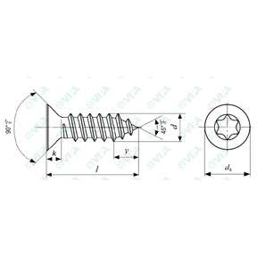 ISO 14586 Senk-Blechschrauben mit Innensechsrund (TX)