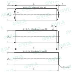 DIN 7, ISO 2338 B, UNI 1707 dowel  pins