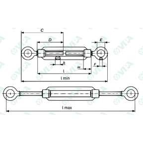 DIN 1480 Tenditori Occhio - Occhio