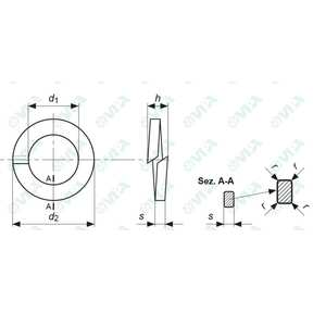 DIN 127 B, UNI 1751 Rondelle elastiche a spirale (grower)