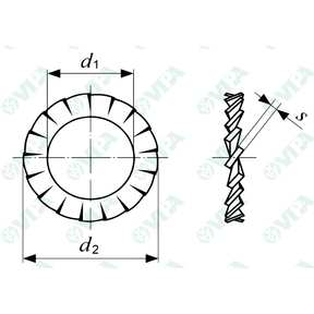 DIN 6798 A, UNI 8842 A arandelas dentadas