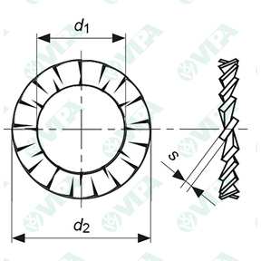 DIN 6798 AJ, UNI 8842 AJ serrated lock washers, external teeth