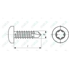 DIN 7504 N sim, ISO 15481 sim, UNI 8118 sim tornillos autotaladrantes cabeza cilíndrica hueco hexalobular