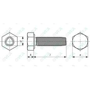 DIN 7500 D, UNI 8110 hex head trilobular screw