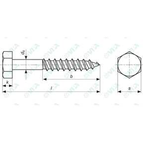 DIN 571, UNI 704 vis à bois tête hexagonale