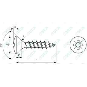 DIN 7505 C pozi oval flat head chipboard screws