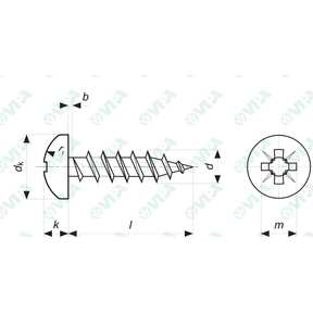 DIN 7505 B vis pour aggloméré tête cylindrique cruciforme