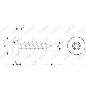 DIN 7505 B simil vis pour aggloméré tête cylindrique cruciforme