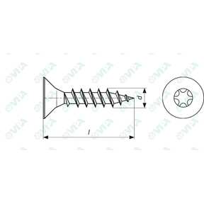 DIN 7505 A sim Viti per truciolare a testa svasata piana cava esalobata (TX)