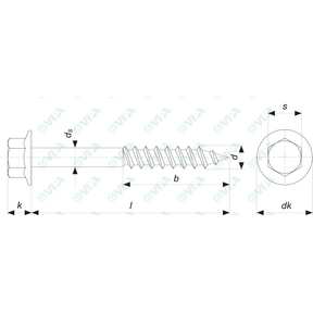  hex flanged head wood screws