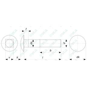 DIN 603, ISO 8677, UNI 5731 vis à métaux tête ronde collet carré