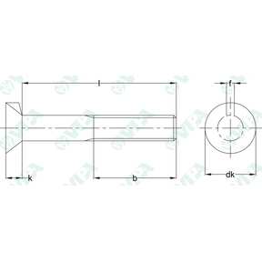 DIN 604, UNI 6105 Flat countersunk nib bolts with hexagon nut