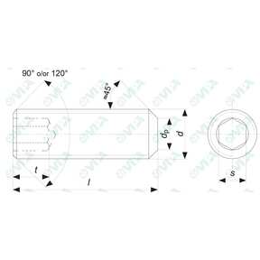 DIN 913, ISO 4026, UNI 5923 hex socket set screw with flat point