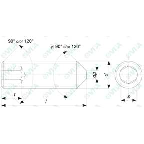 DIN 914, ISO 4027, UNI 5927 vis sans tête  six pans creux  bout conique