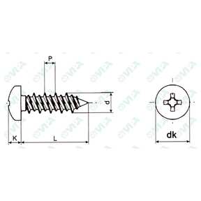 UNI 9707 phillips pan head hi/lo self tapping screws for plastic