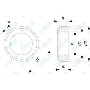  écrou cylindrique de blocage à encoches autofreiné bague nylon gn