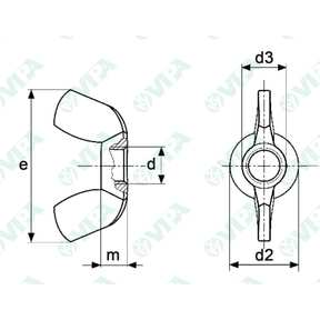 DIN 315 sim, UNI 5448 wing nuts