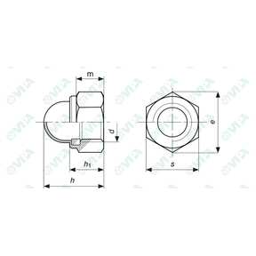 DIN 986 hex domed lock nuts with nylon cap