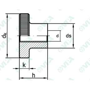 DIN 466 Dado cilindrico zigrinato con colletto alto