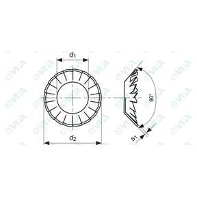 DIN 6798 V, UNI 8842 V arandelas dentadas