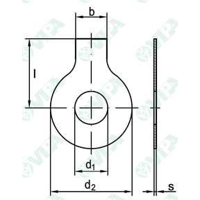 DIN 93, UNI 6600 Tab washers with long and short tab