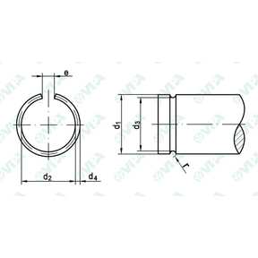 DIN 7993 RW Anillos elásticos de retención para ejes RW