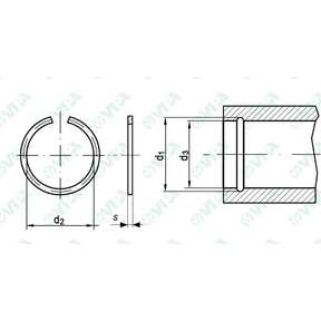 DIN 7993 SB Elastic retaining rings for bores SB