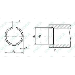 DIN 7993 RB, UNI 7433 anillos elasticos para orificios rb