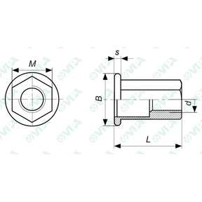  Steel cylindrical head rivet nuts with hexagonal shank FTTE