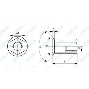  Steel reduced head rivet nuts with hexagonal shank ER