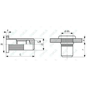  Steel cylindrical head blind rivet nuts FTTC