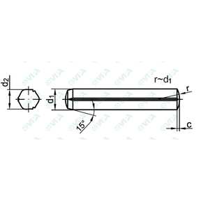 DIN 1473, ISO 8740, UNI 7587 Grooved pins, full-length parallel grooved