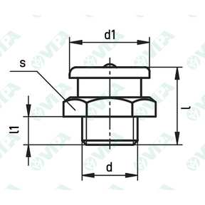 DIN 3404 A, UNI 7662 A Lubricating nipples, button head with 1 hex