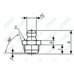 DIN 71412 A, UNI 7663 A schmiernippel gerade 180°