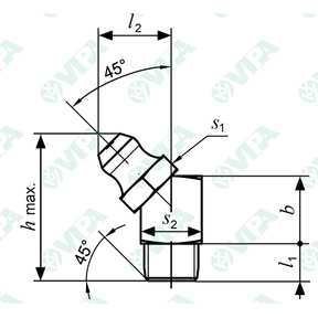 DIN 71412 B, UNI 7663 B graisseurs 45°