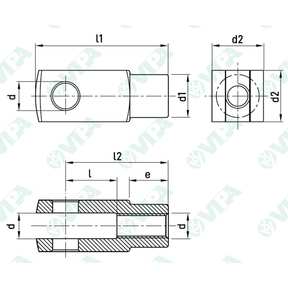 DIN 71752, UNI 1676 horquillas con orificio roscado