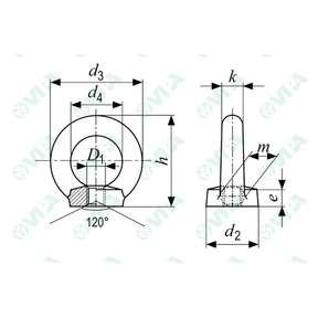 DIN 582, UNI 2948 anneau de levage femelle