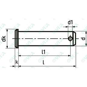 DIN 1434, UNI 1710 clevis pin with head with split pin hole