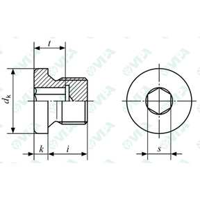 DIN 908 tapón con cabeza cilíndrica con hexágono interior (allen)