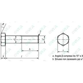 DIN 960, ISO 8765, UNI 5738 partial thread hex head screws fine thread