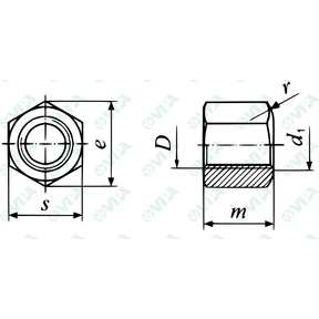 DIN 6330 écrou hexagonal h = 1,5d