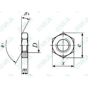 UNI 5590 Tuercas hexagonales ultrabajas