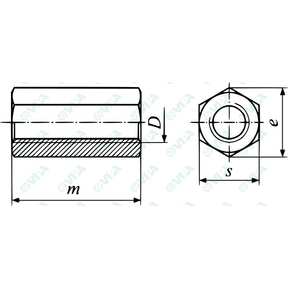 DIN 6334, UNI 5535 extension nuts