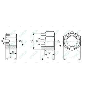 DIN 937, UNI 5594 nidrige sechskantmuttern mit gekerbter krone