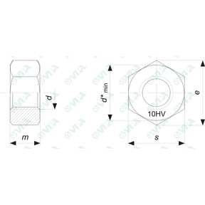 DIN 6915, UNI 5713 tuercas hexagonales para estructuras metálicas