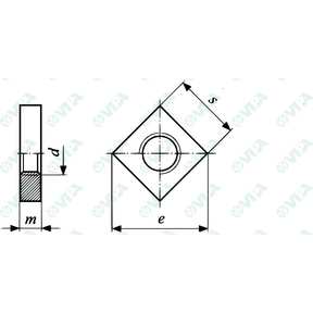 DIN 562, UNI 5596 thin square nuts